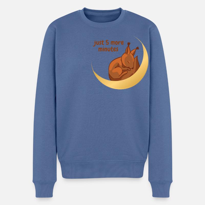 Eichhörnchen auf Mond - Männer Premium Bio Pullover - Taubenblau