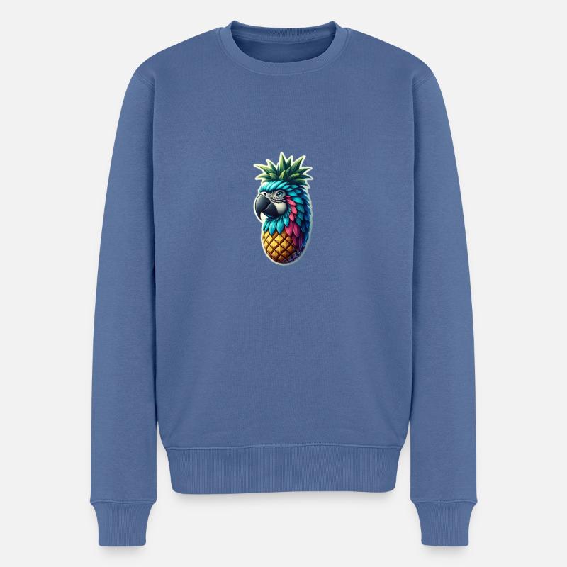 Perroquet ananas - Pull Premium bio Homme - bleu pigeon