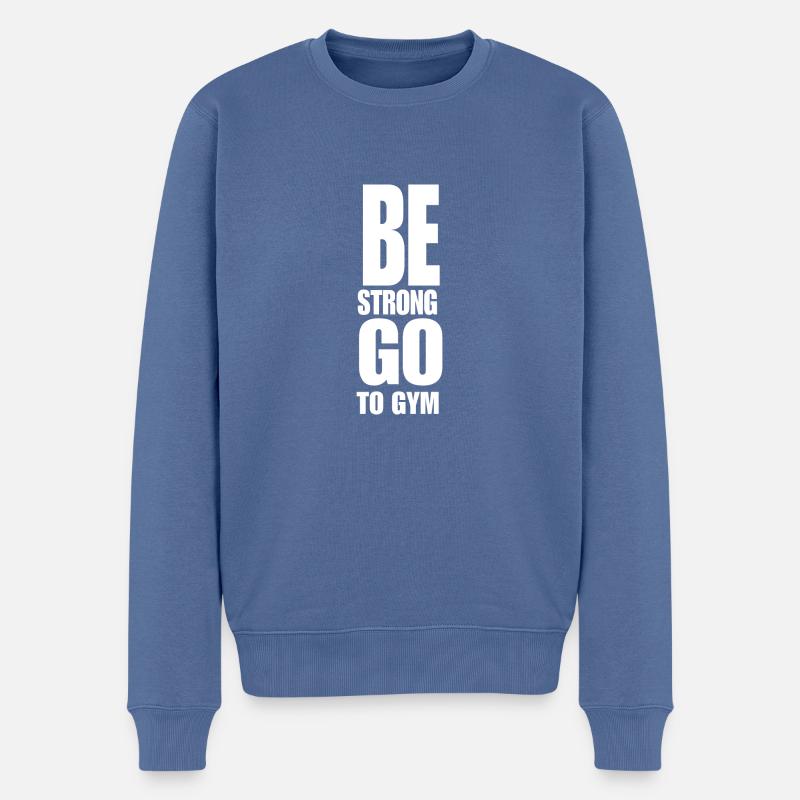 be strong - Männer Premium Bio Pullover - Taubenblau
