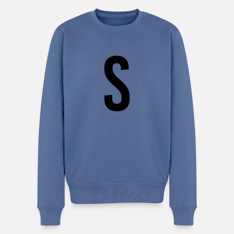 Buchstabe S Name Geschenk Geschenk idee Weihnachts - Männer Premium Bio Pullover - Taubenblau