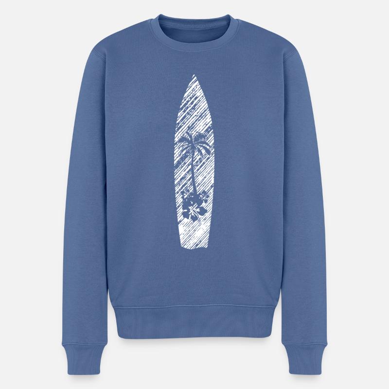 SURFBOARD SURF SURFER - Pull Premium bio Homme - bleu pigeon