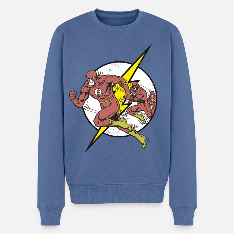 DC Comics Originals The Flash Rennt - Männer Premium Bio Pullover - Taubenblau