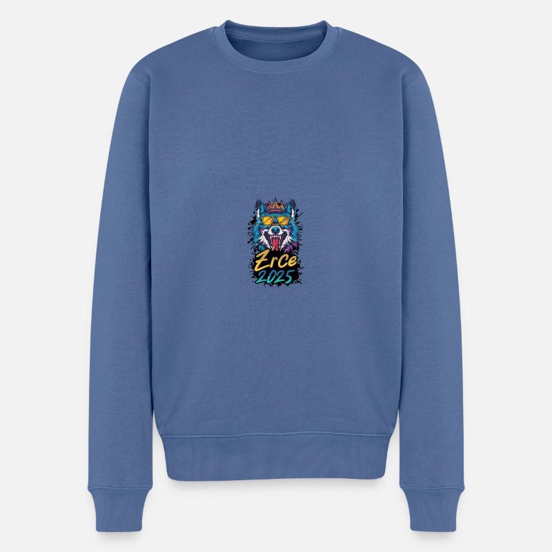 Zrce 2025 Party Wolf - Männer Premium Bio Pullover - Taubenblau