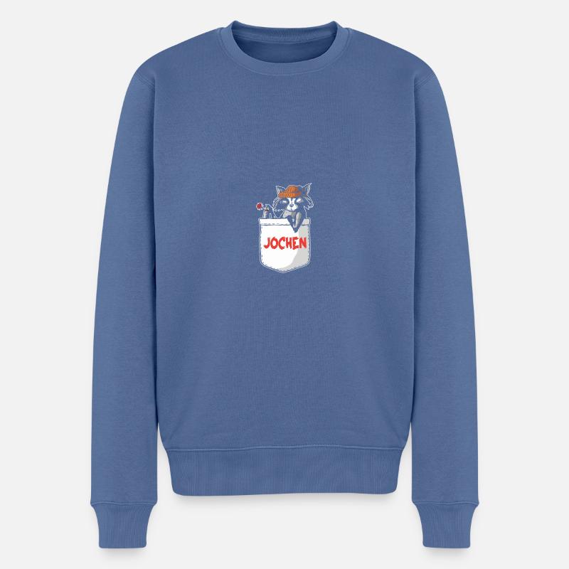 Waschbär Jochen - Männer Premium Bio Pullover - Taubenblau