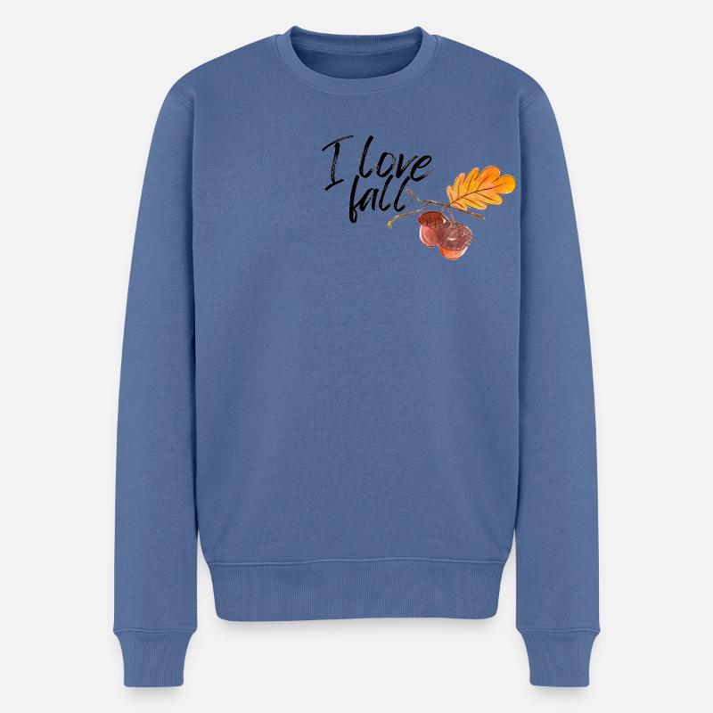 J’adore l’automne - Pull Premium bio Homme - bleu pigeon