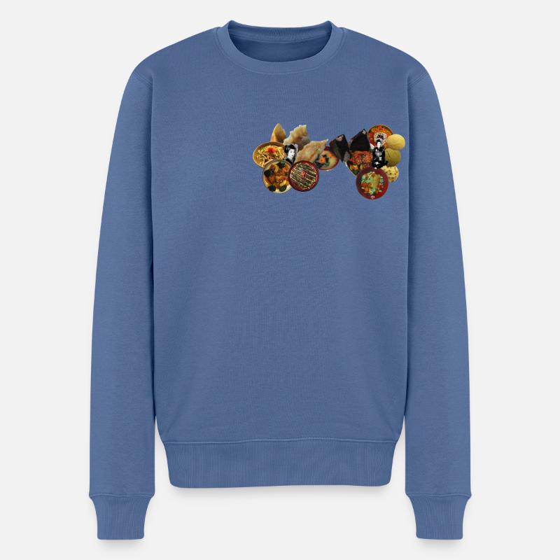 Des plats japonais en petit - Pull Premium bio Homme - bleu pigeon