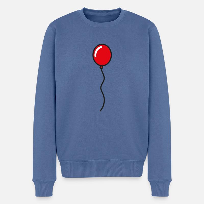 Roter Luftballon Geschenkidee - Männer Premium Bio Pullover - Taubenblau