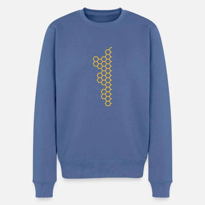 Honeycombs - Pull Premium bio Homme - bleu pigeon