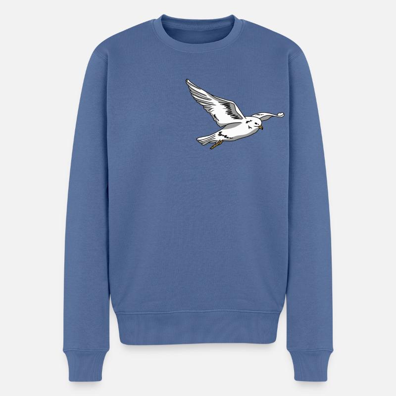 Seagull - Männer Premium Bio Pullover - Taubenblau