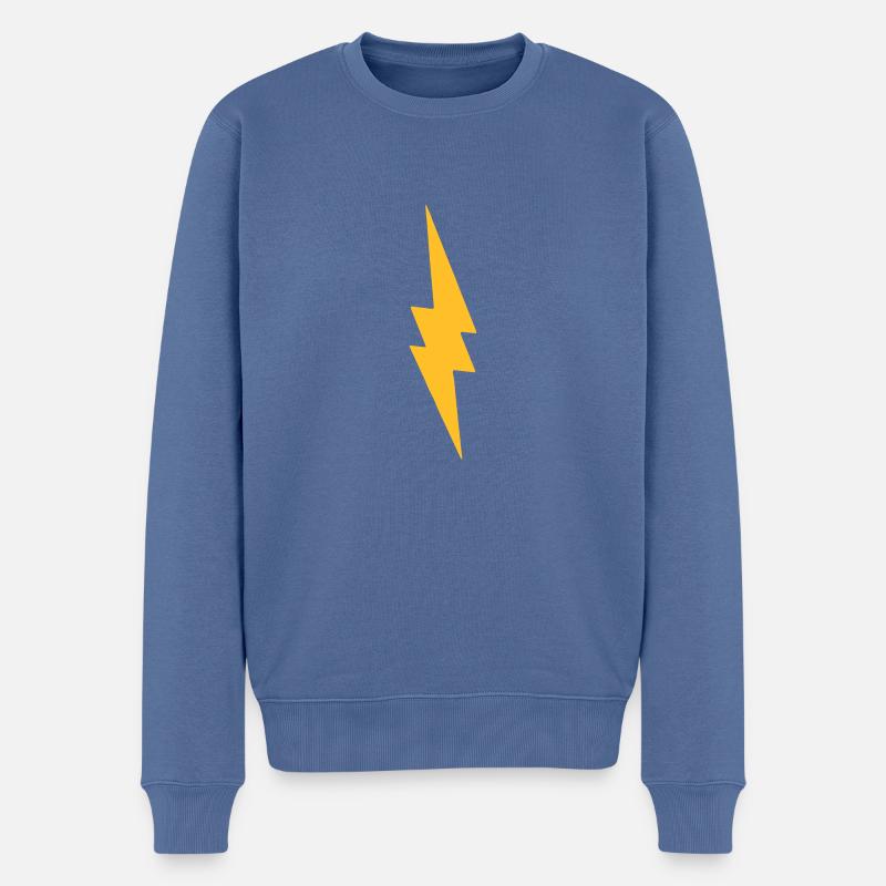 thunderbolt-logo - Männer Premium Bio Pullover - Taubenblau