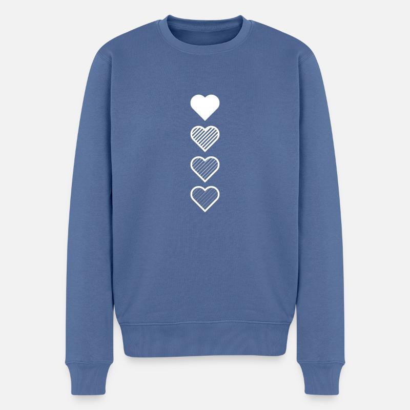 Cœur - Pull Premium bio Homme - bleu pigeon