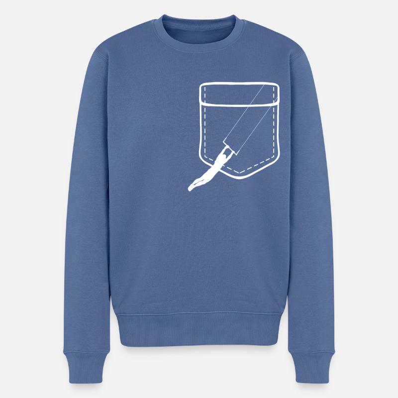 Les trapézistes dans les airs - Pull Premium bio Homme - bleu pigeon