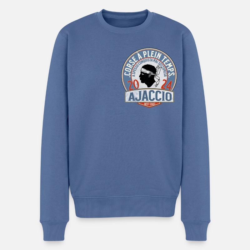 Ajaccio Korsika Vollzeit 2 - Männer Premium Bio Pullover - Taubenblau