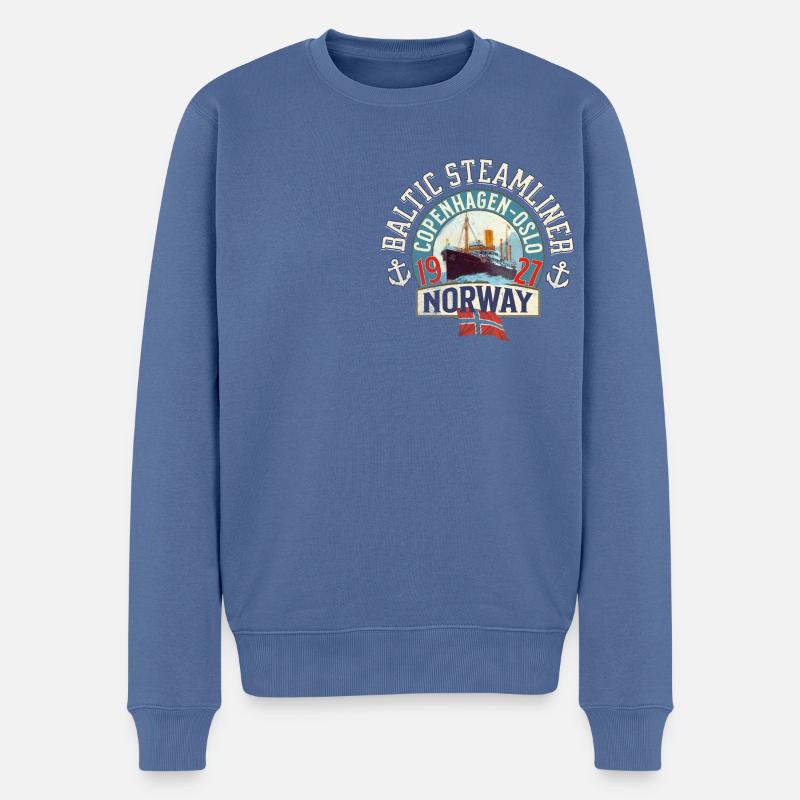 Baltic Steamliner Oslo Norwegen - Männer Premium Bio Pullover - Taubenblau