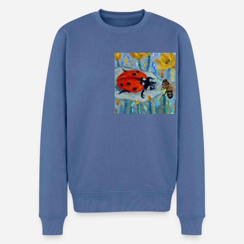 Marienkäfer und Biene - Männer Premium Bio Pullover - Taubenblau