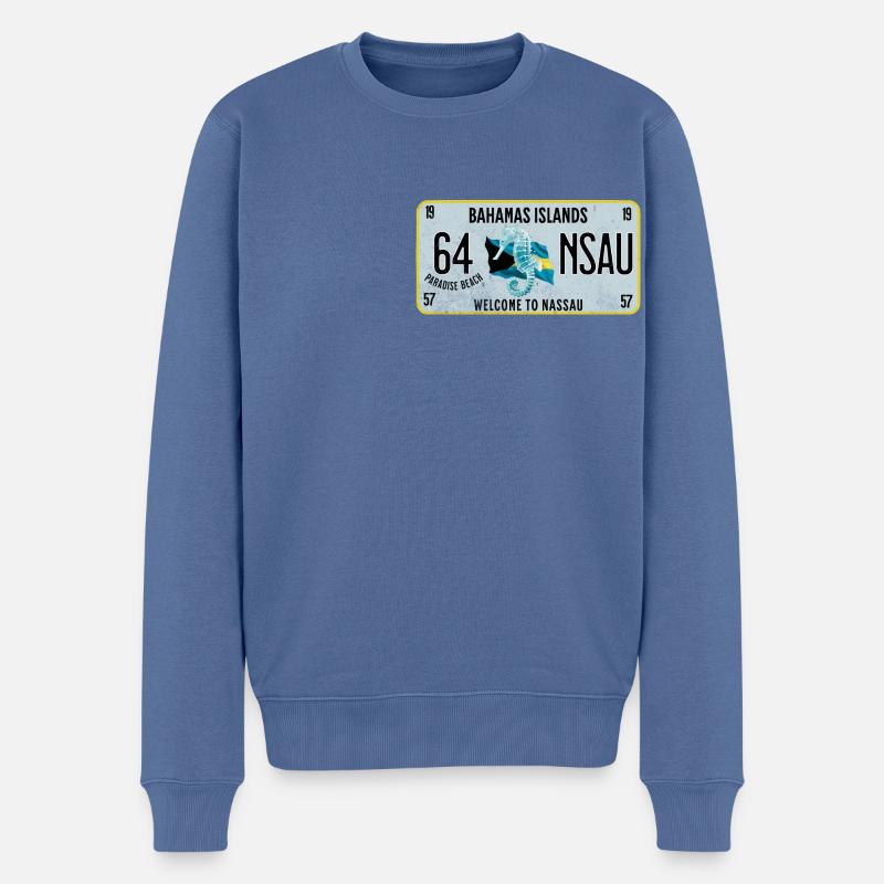 Willkommen auf den Nassau Bahamas - Männer Premium Bio Pullover - Taubenblau