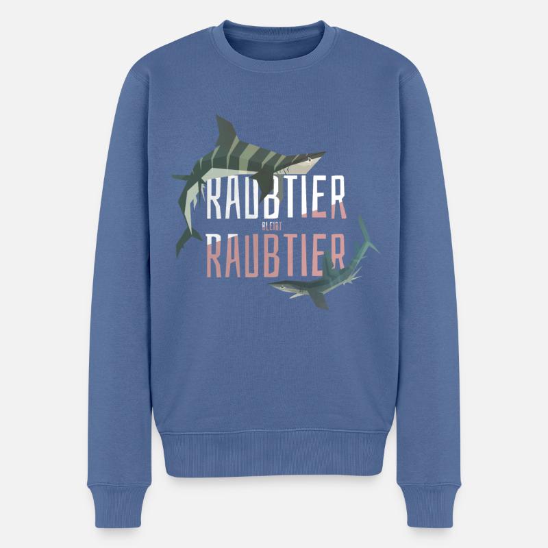 Raubtier bleibt Raubtier - Männer Premium Bio Pullover - Taubenblau