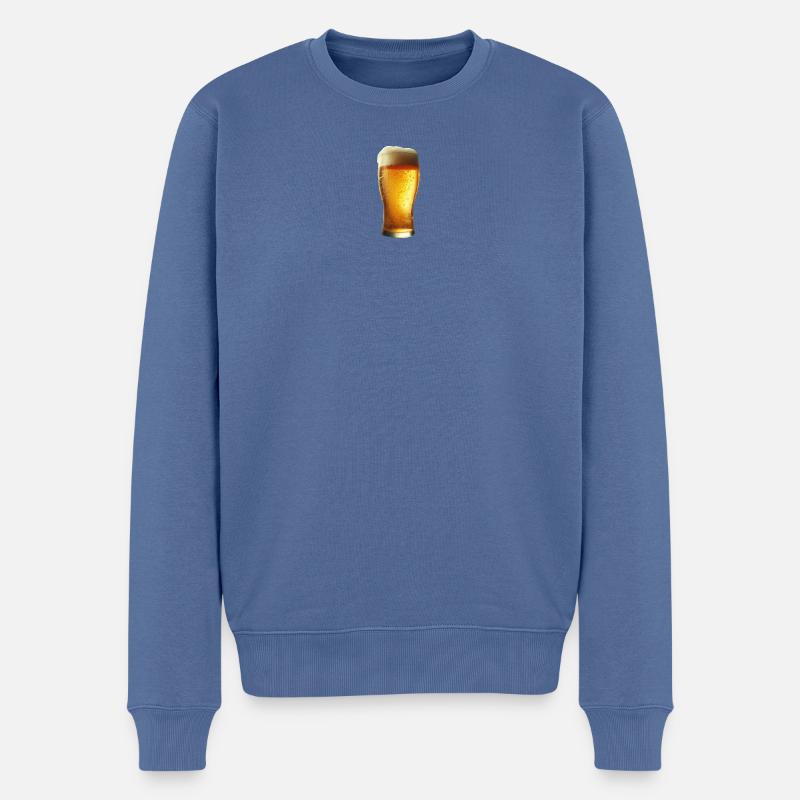 Ein eiskaltes Bier - Männer Premium Bio Pullover - Taubenblau