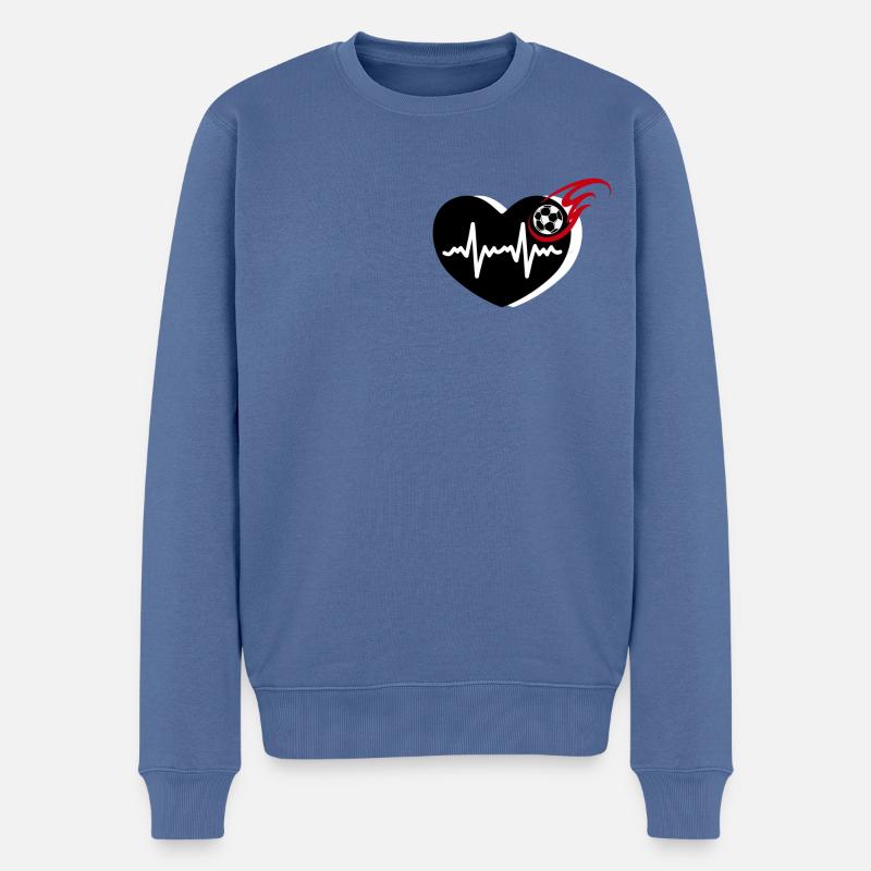 Fußball - Männer Premium Bio Pullover - Taubenblau