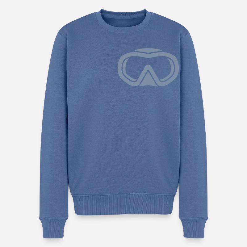 freediving logo - Männer Premium Bio Pullover - Taubenblau