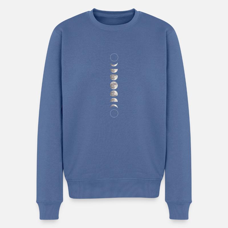 Mondphasen - Männer Premium Bio Pullover - Taubenblau