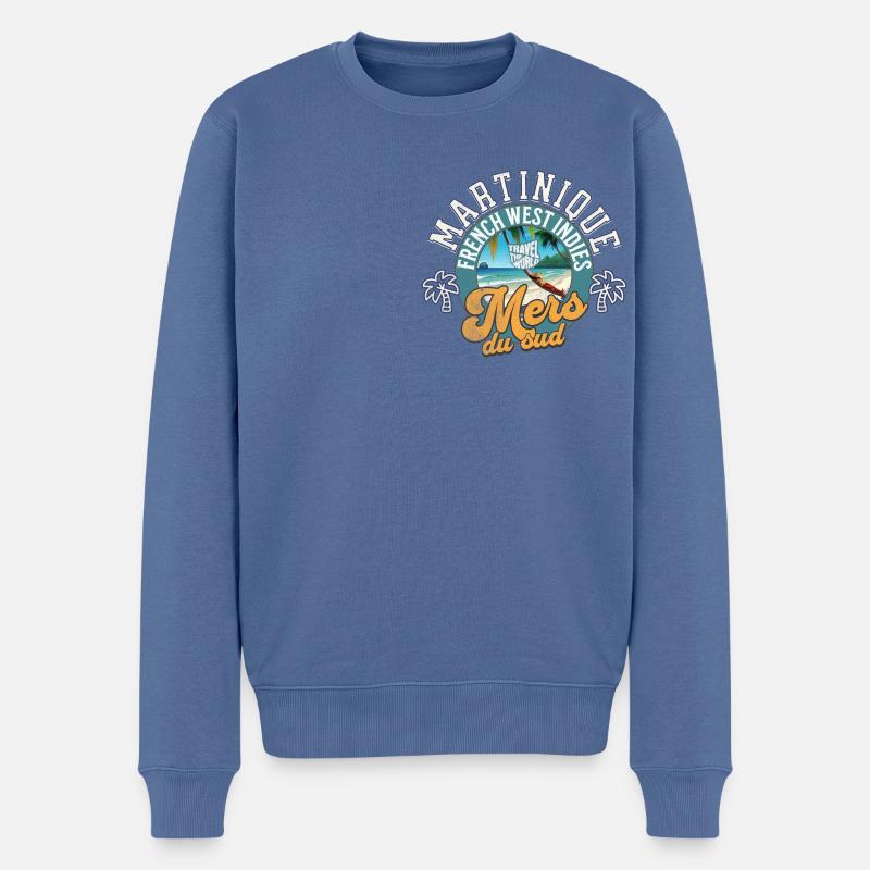 Südsee Martinique - Männer Premium Bio Pullover - Taubenblau