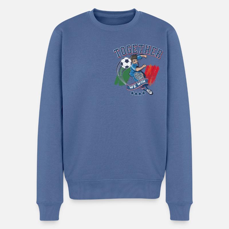 Together we win - Pull Premium bio Homme - bleu pigeon