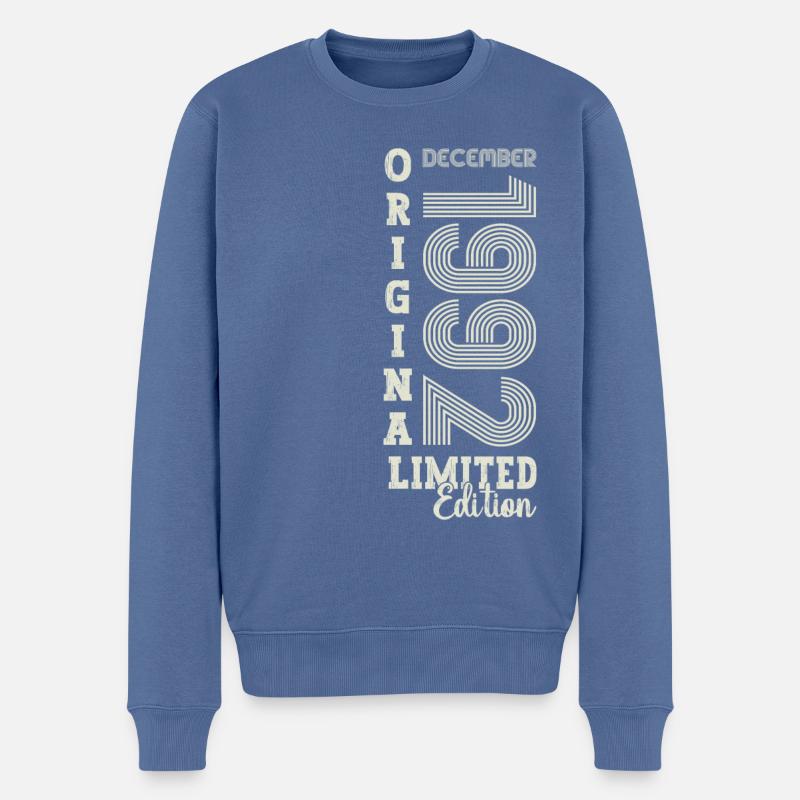 Cadeau original du 30e anniversaire de décembre 1992 - Pull Premium bio Homme - bleu pigeon