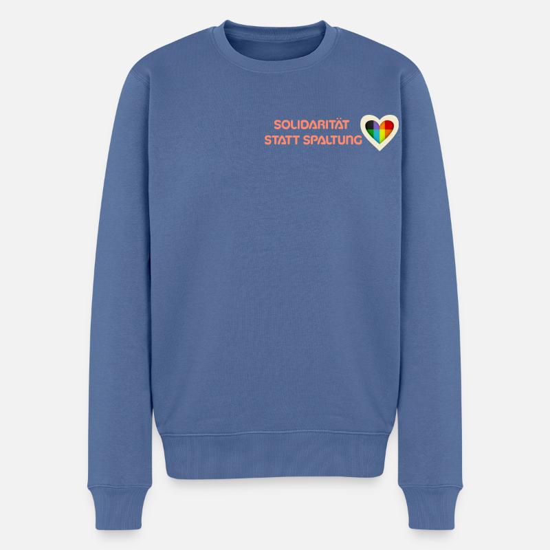 Solidarität statt Spaltung - Männer Premium Bio Pullover - Taubenblau