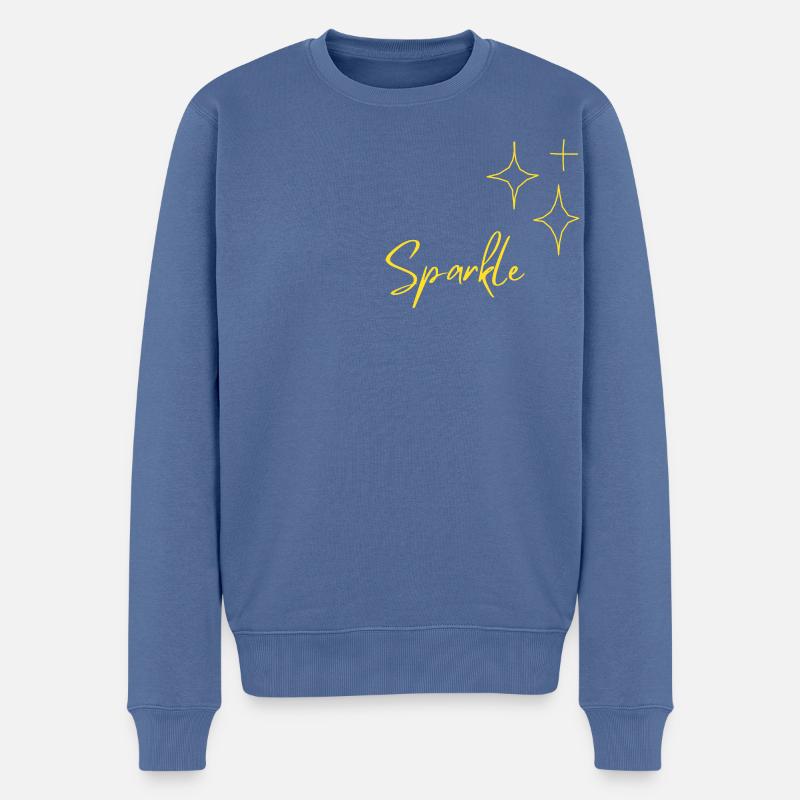 SPARKLE - Männer Premium Bio Pullover - Taubenblau