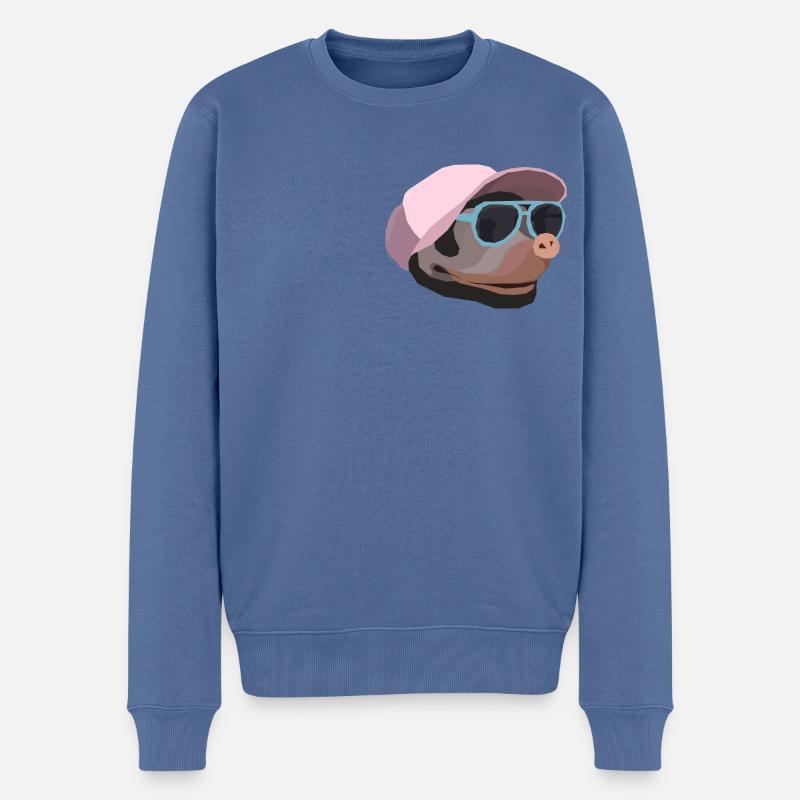Schnelles Muffle - Männer Premium Bio Pullover - Taubenblau