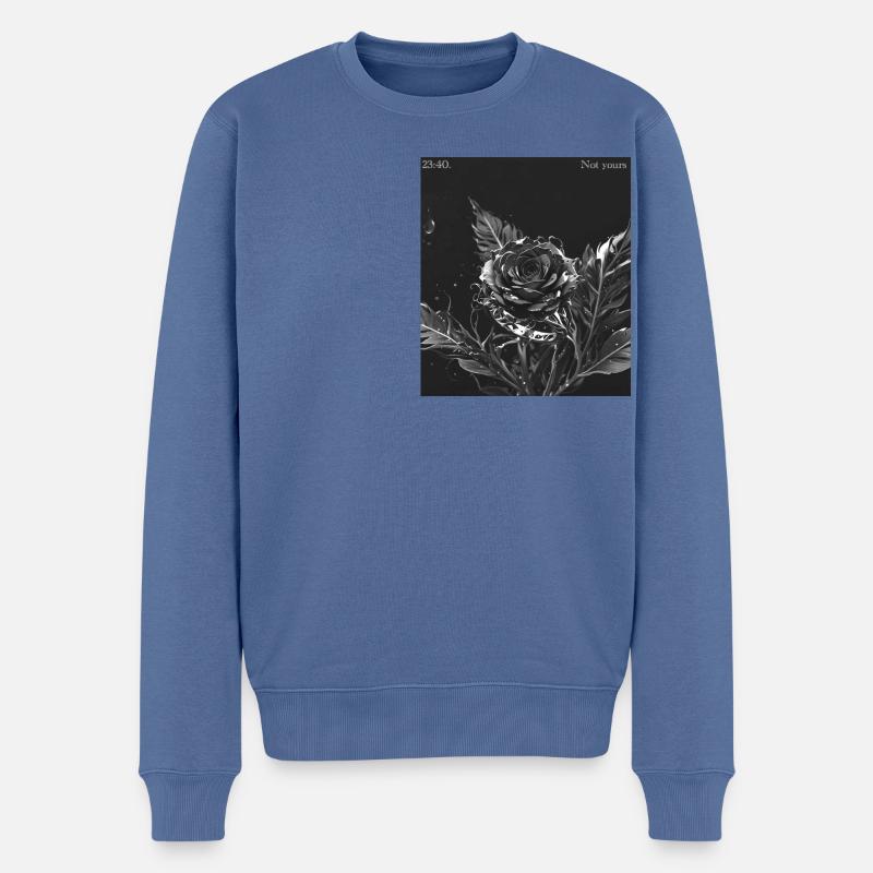 Midnight Blossom - Männer Premium Bio Pullover - Taubenblau