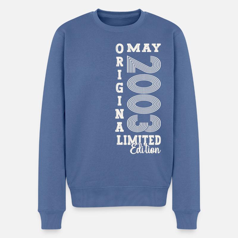 20. Geburtstag Mann Original Mai Jahrgang 2003 - Männer Premium Bio Pullover - Taubenblau