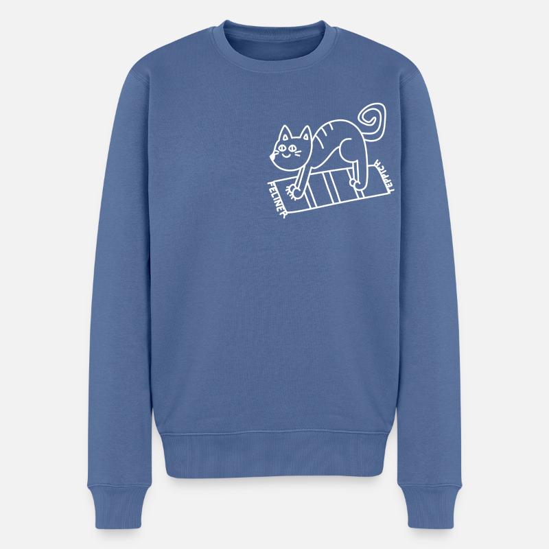 Anti-Zoo Feliner Teppich - Männer Premium Bio Pullover - Taubenblau