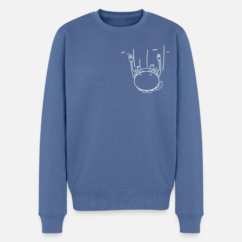 Hippopotame volant - Pull Premium bio Homme - bleu pigeon