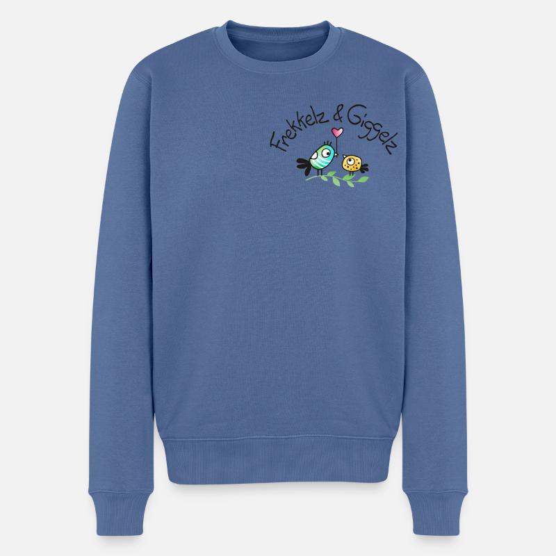 Herzallerliebst von Frekkelz & Giggelz - Männer Premium Bio Pullover - Taubenblau