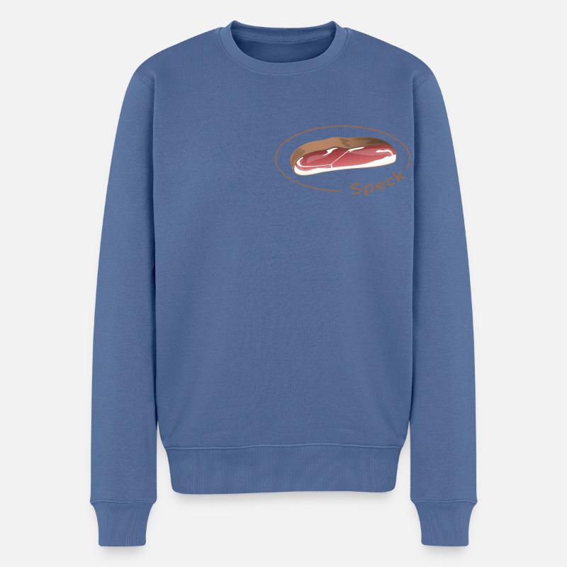 Speck mit Schrift Light - Männer Premium Bio Pullover - Taubenblau