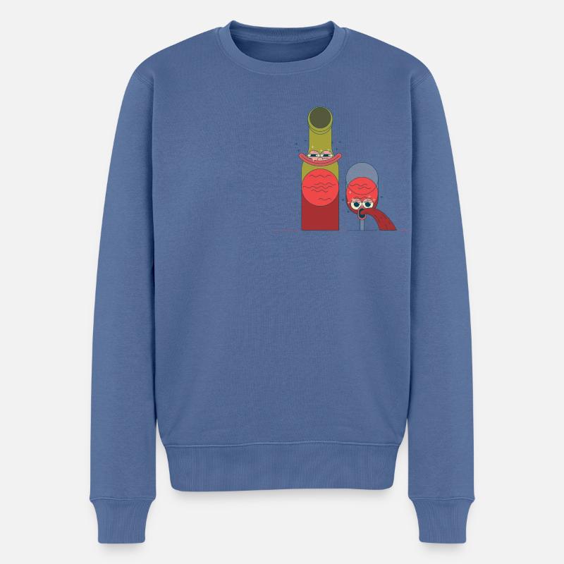 Drunk Couple - Männer Premium Bio Pullover - Taubenblau