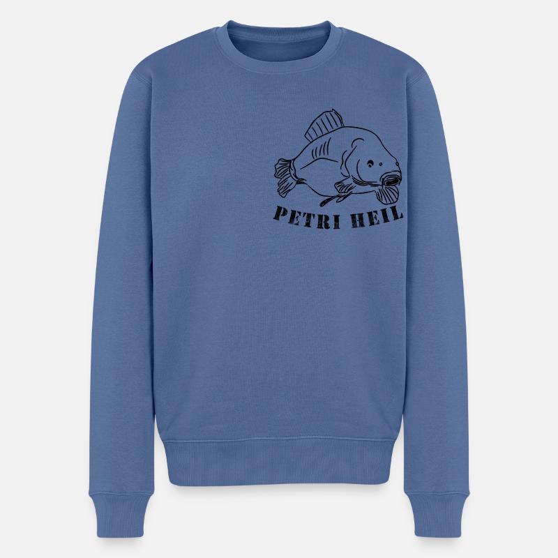 Karpfen - Männer Premium Bio Pullover - Taubenblau