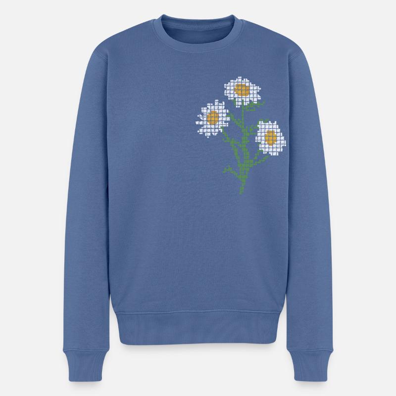 Daisy - Männer Premium Bio Pullover - Taubenblau