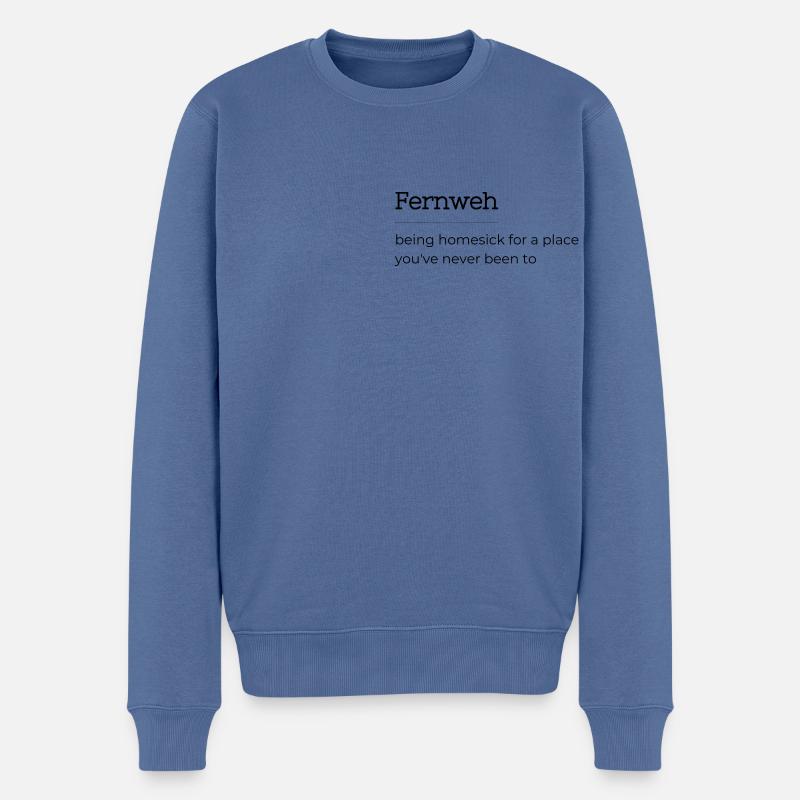 Fernweh - Männer Premium Bio Pullover - Taubenblau