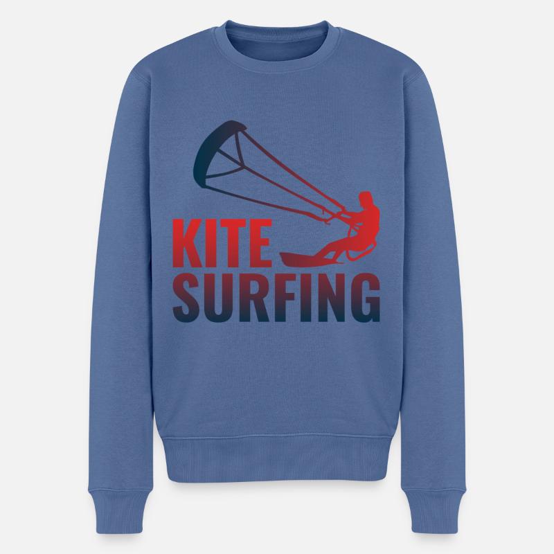 Kitesurfen Kiteboarding Kiteboarder Kitesurf - Männer Premium Bio Pullover - Taubenblau
