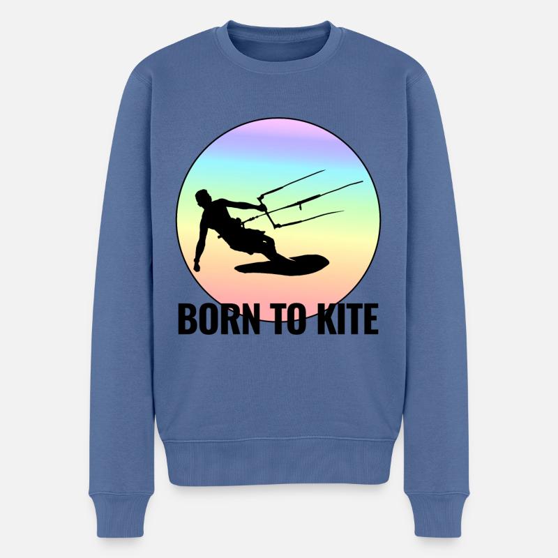 Kitesurfen Kitesurfen Kiteboarding Kiteboarder - Männer Premium Bio Pullover - Taubenblau