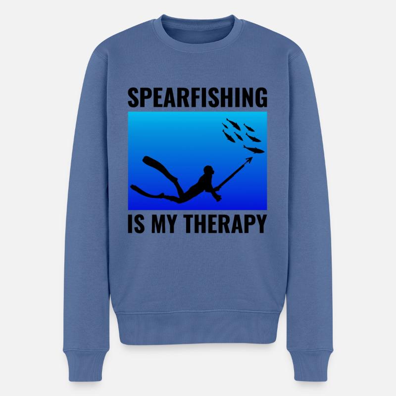 Speerfischen Speerfischen Speerfischer Fischen - Männer Premium Bio Pullover - Taubenblau