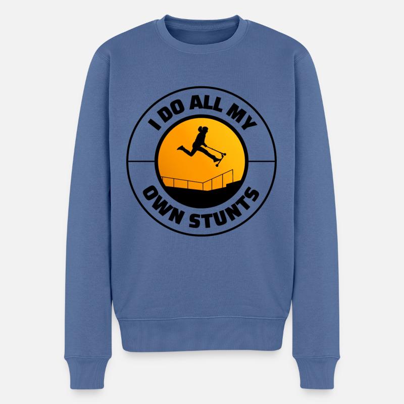 Stunt Scooter Freestyle Scootering Riding - Pull Premium bio Homme - bleu pigeon