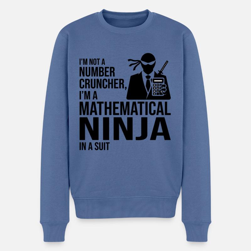 Ninja mathématique Comptable Comptable Finance - Pull Premium bio Homme - bleu pigeon