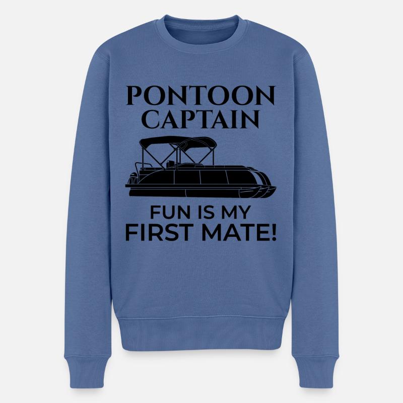 Pontonboot Kapitän Bootsfahrt Abenteuerspaß - Männer Premium Bio Pullover - Taubenblau