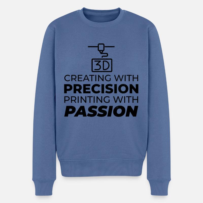 Imprimante 3D Impression 3D - Pull Premium bio Homme - bleu pigeon