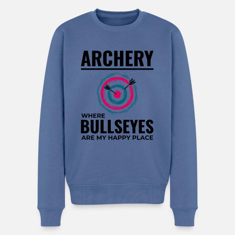 Bogenschießen Ziele Bogenschütze Bullseye Schießsport - Männer Premium Bio Pullover - Taubenblau