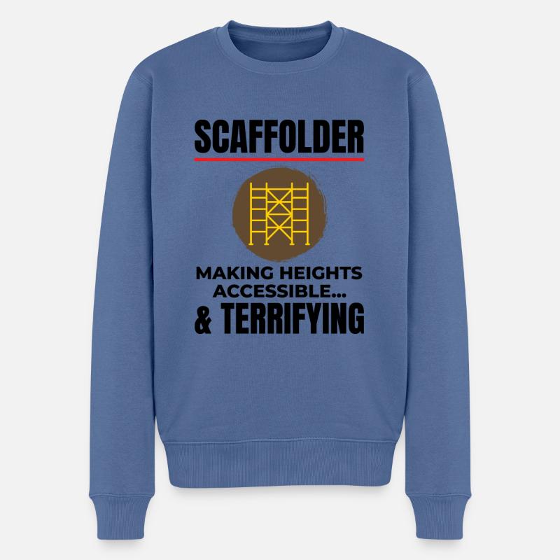 Gerüstbauer Gerüstbauer Gerüstbaubühne - Männer Premium Bio Pullover - Taubenblau